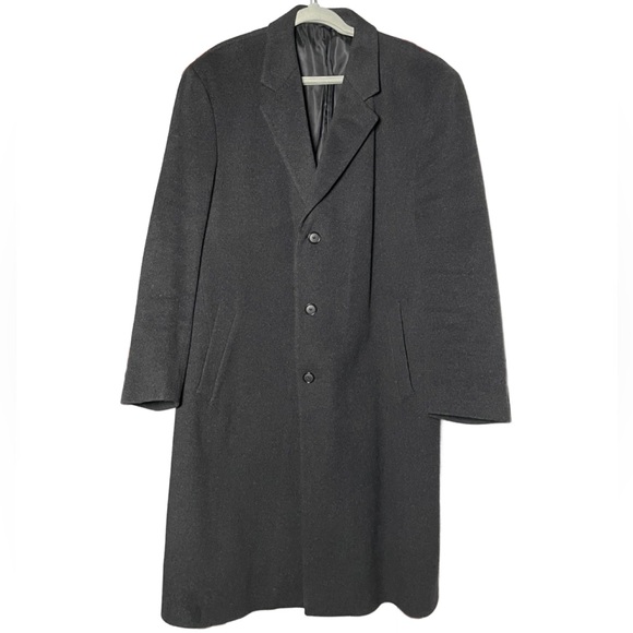 Alfani Charcoal Gray Men's Long Wool, Nylon & Cashmere Pea Coat (Size: 44 Reg) - Picture 1 of 14
